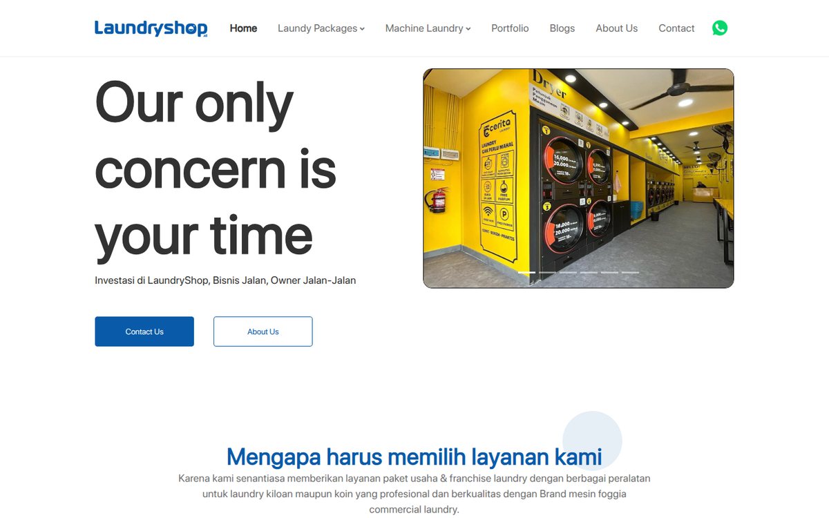 LaundryShop.id home page